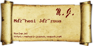 Méhesi Józsua névjegykártya